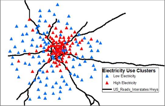 Map of electricity use clusters