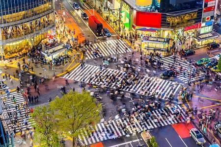 Busy city street